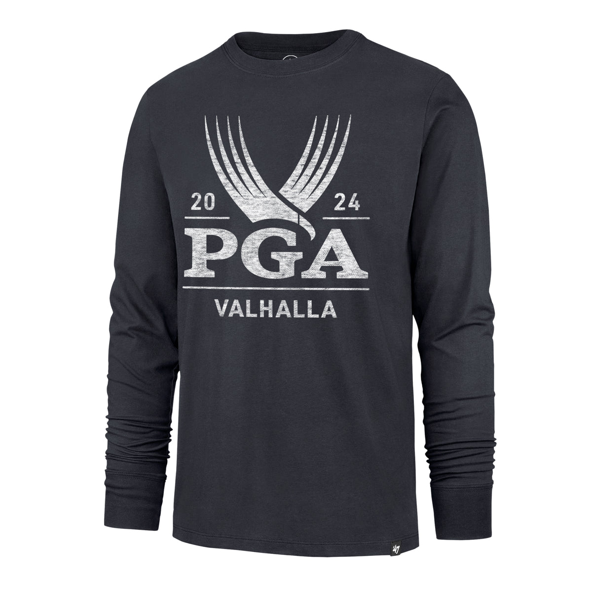 47 Brand 2024 PGA Championship Men&#39;s Premier Franklin Long Sleeve Tee in Atlas Blue - Front View