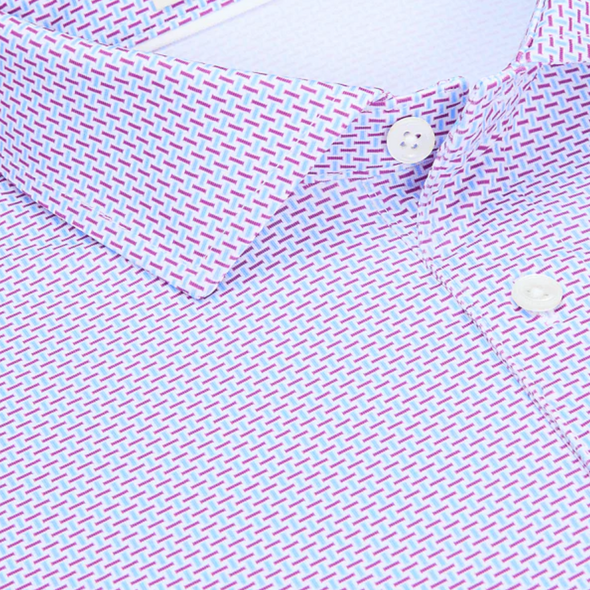 Holderness & Bourne 2025 PGA Championship Davis Geo Pattern Polo in Skye and Fusion - Pattern Close Up