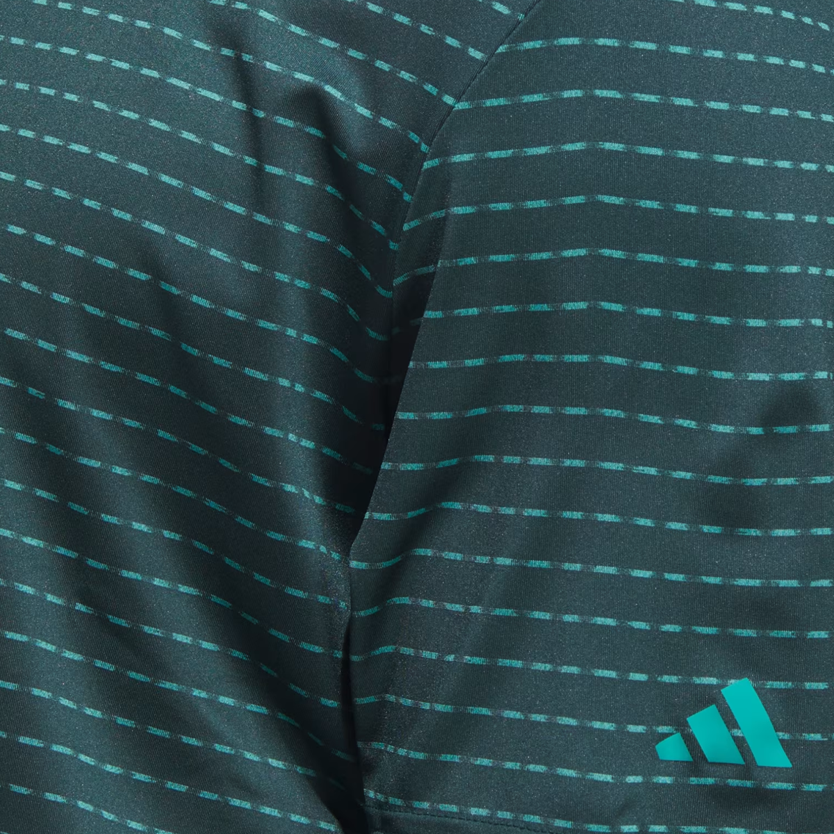 Adidas 2026 PGA Championship Dash Stripe Polo in Collegiate Green - Pattern Close Up