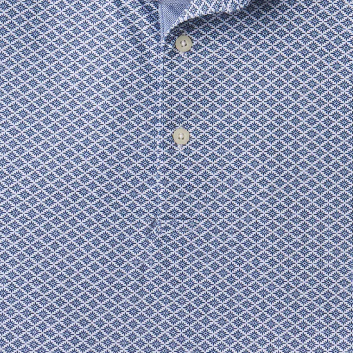 Fairway & Greene 2025 PGA Championship Palmetto Print Polo in True Blue - Pattern Close Up