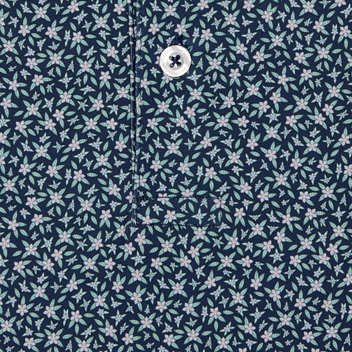 Straight Down 2026 PGA Championship Redbud Polo in New Indigo - Pattern Close Up