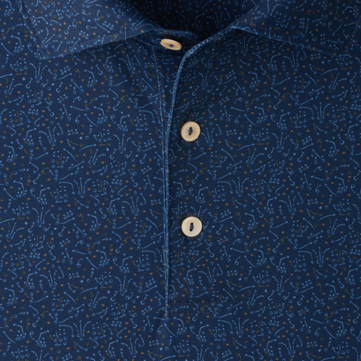 Peter Millar 2027 PGA Championship Winning Play Performance Polo in Navy - Pattern Close Up