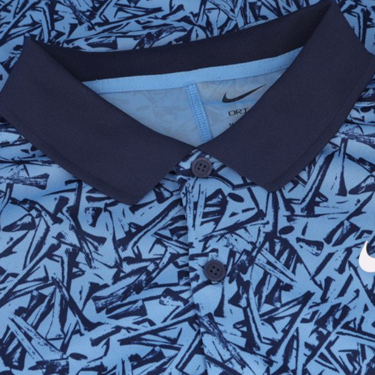 Nike 2025 PGA Championship Victory+ Golf Pattern Polo in Beyond Blue and Midnight Navy - Pattern Close Up