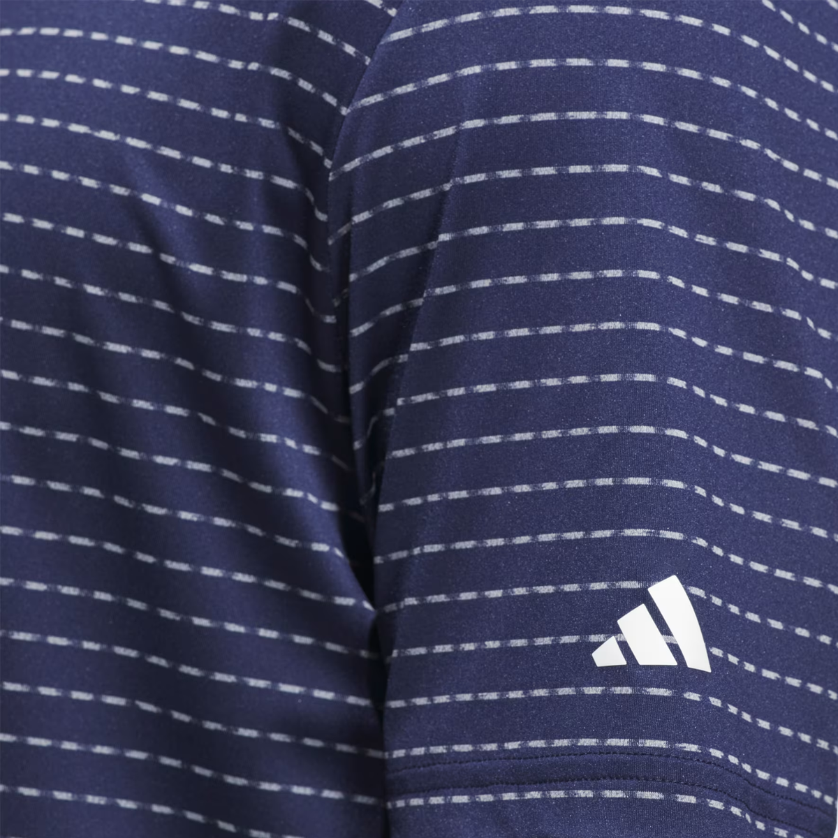 Adidas 2026 PGA Championship Ultimate365+ Dash Stripe Polo in Collegiate Navy - Pattern Close Up