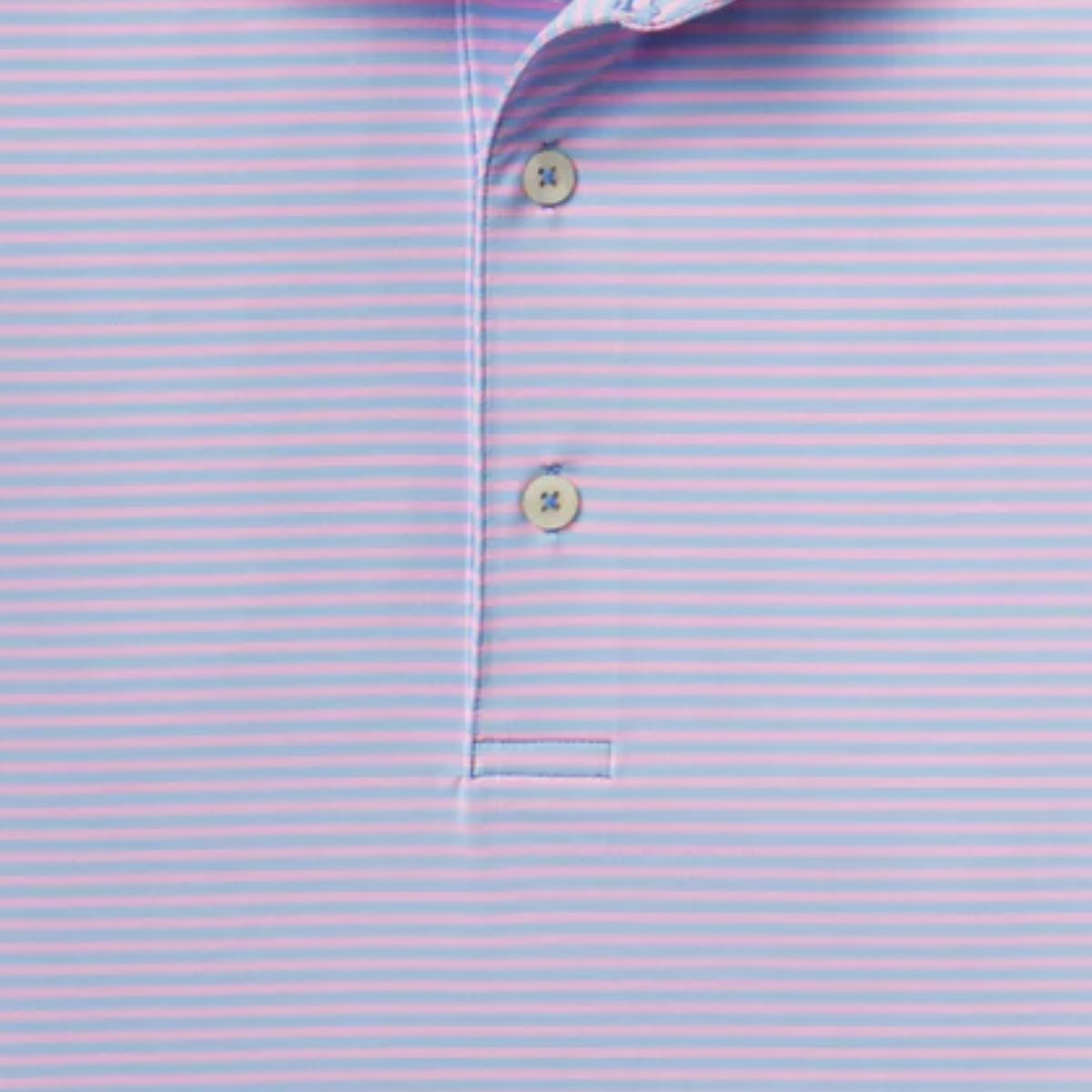 Fairway & Greene 2026 PGA Championship Park Stripe Polo in Bluff Blue - Pattern Close Up
