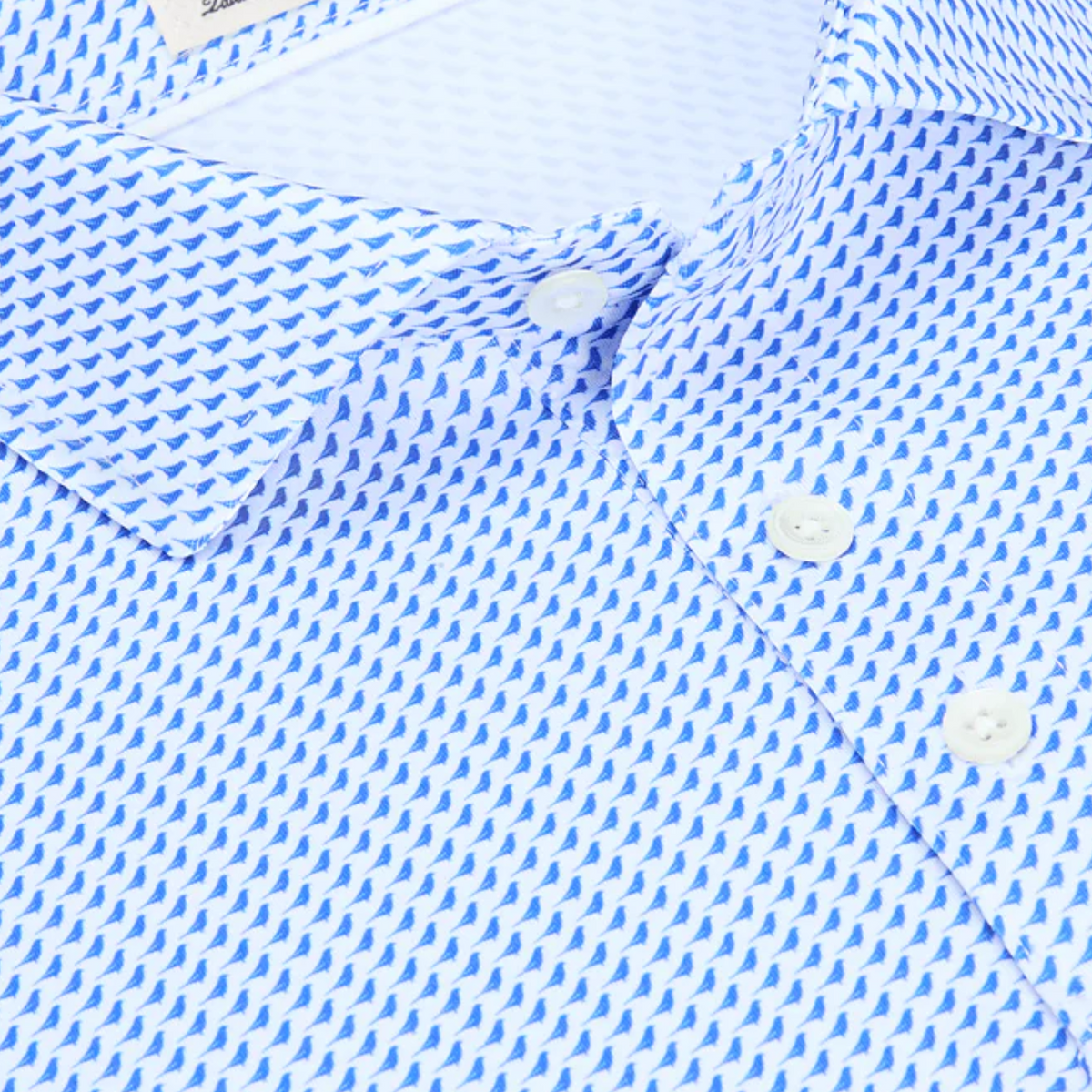 Holderness & Bourne 2025 PGA Championship Ballard Bird Pattern in Marlin Blue - Pattern Close Up