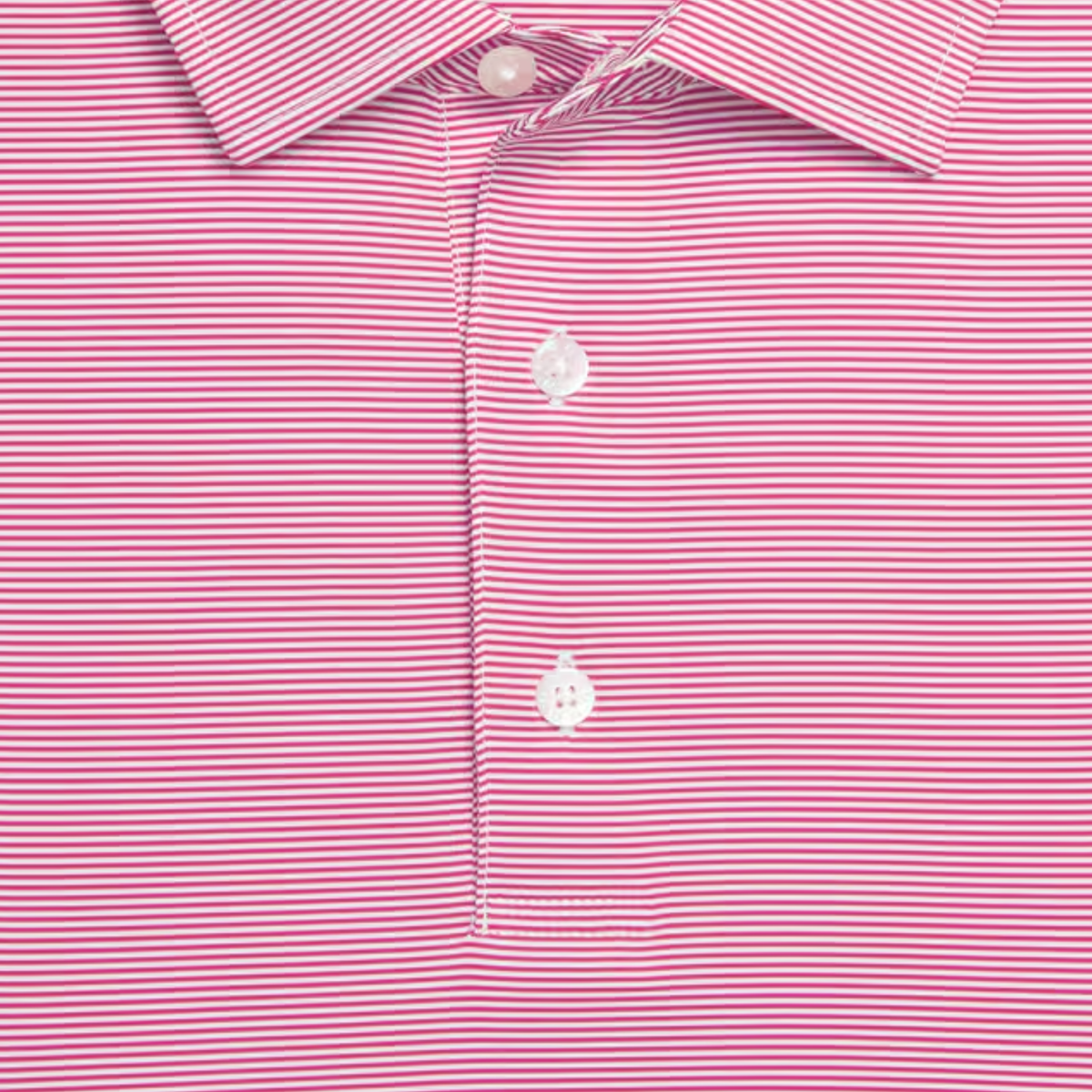 FootJoy 2026 PGA Championship Microfeeder Stripe Polo in Red and White - Pattern Close Up