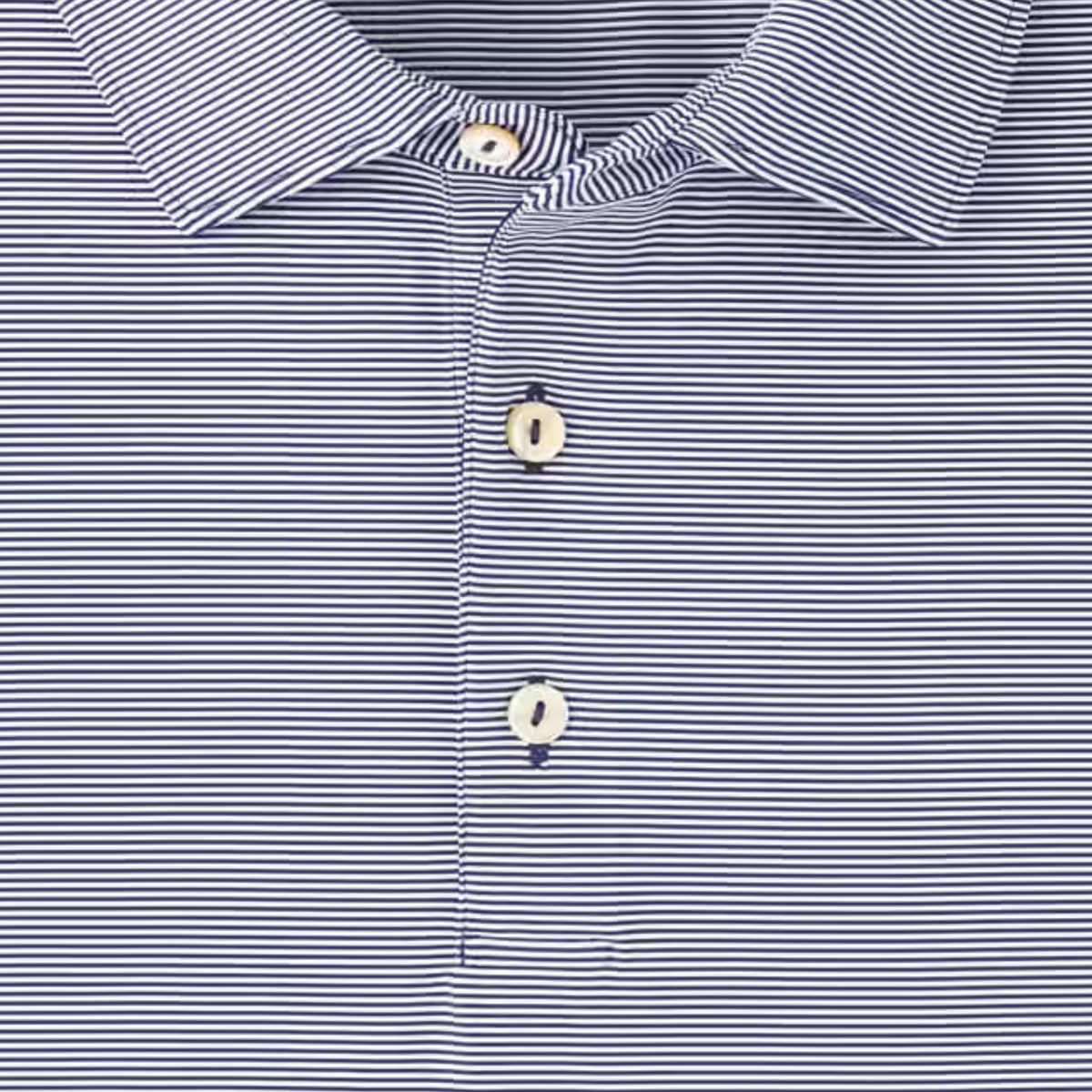 Peter Millar 2027 PGA Championship Jubilee Stripe Performance Polo in Navy - Close Up