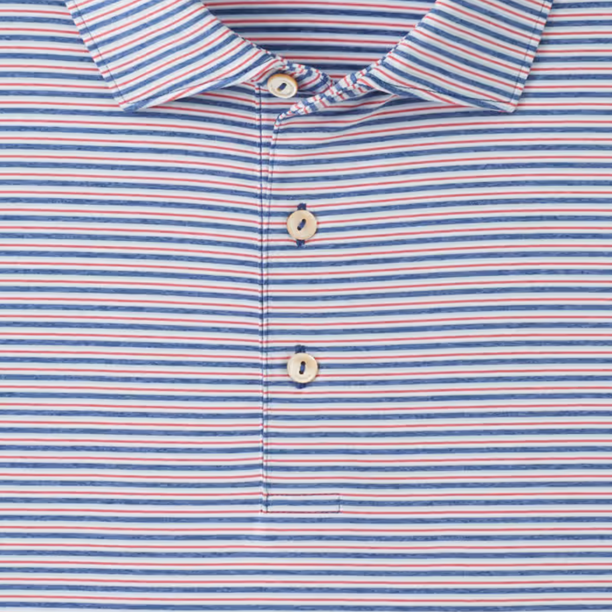 Peter Millar 2027 PGA Championship Owens Performance Jersey Polo in Windsor Blue - Close Up