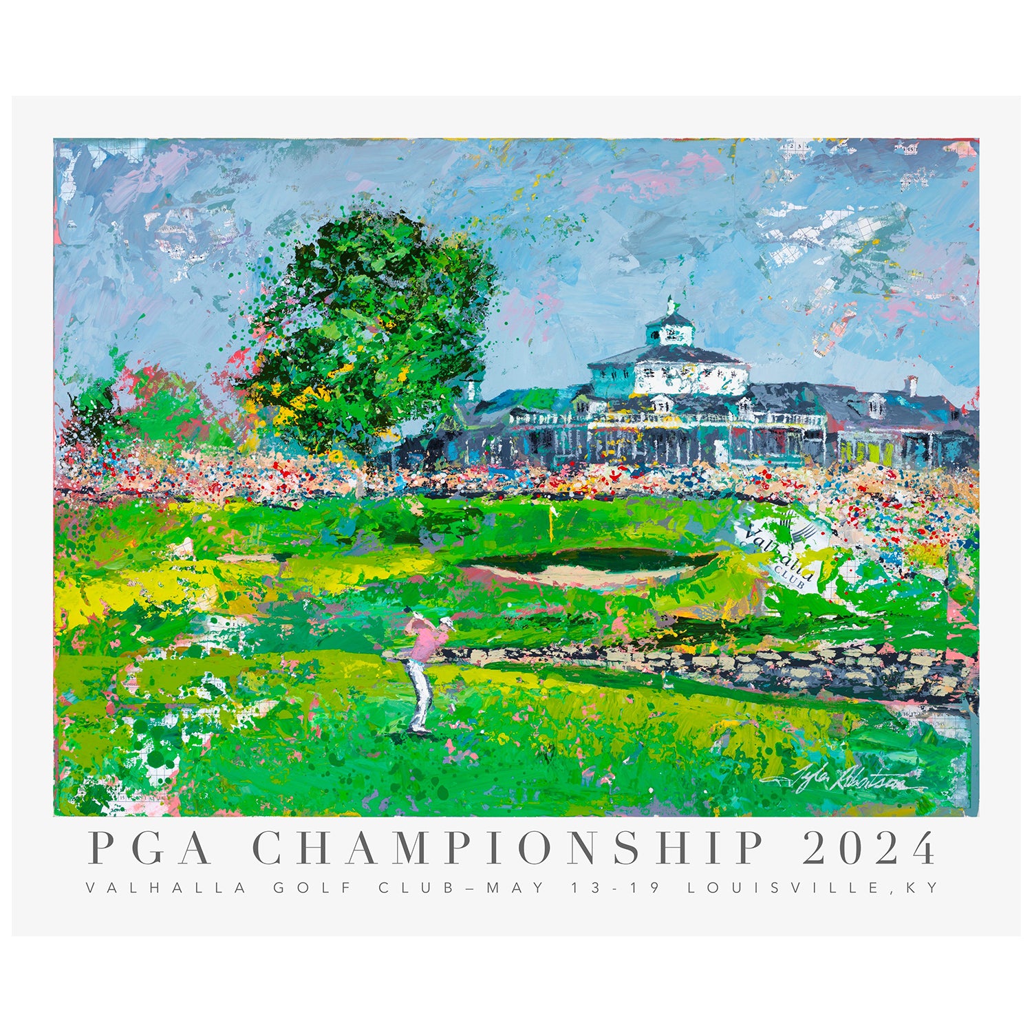 Tyler Robertson Art 2024 PGA Championship Valhalla Poster on Archival Matte Paper - Front View