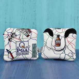 PRG Golf 2025 PGA Championship All Over NC Map Mallet Cover in White and Multi - Front and Back View