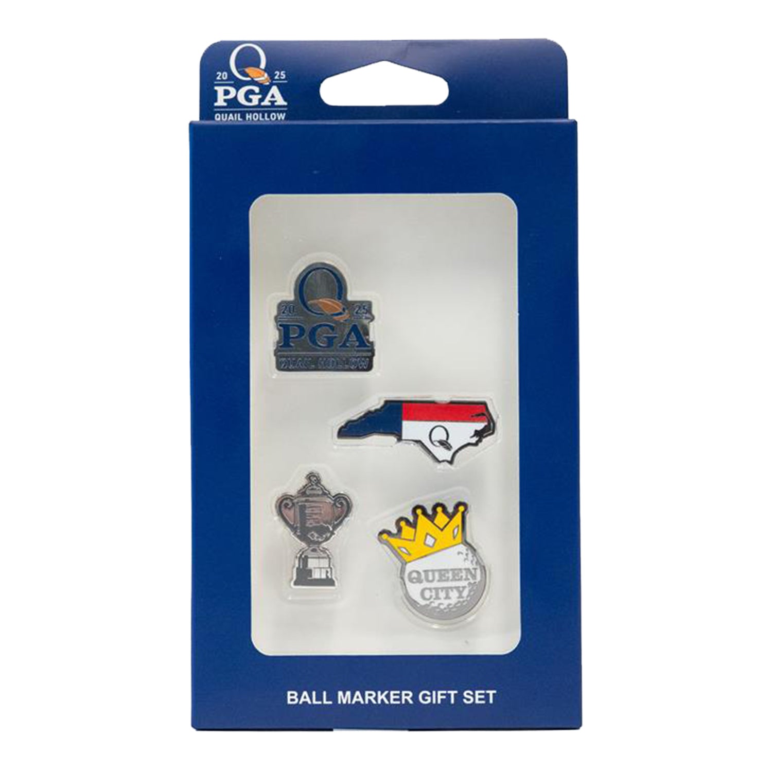 PRG Golf 2025 PGA Championship Hard Enamel 4pc Ball Mark Set - Packaged View