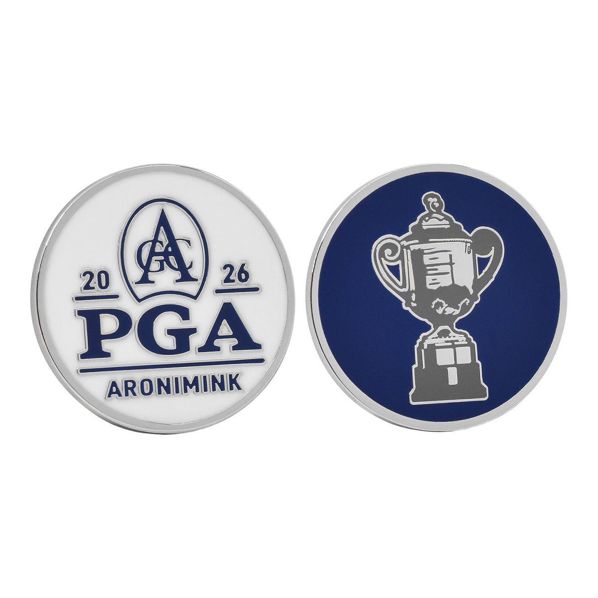 PRG Golf 2026 PGA Championship Divot Tool & Ball Marker Set - Ball Marker Front and Back View
