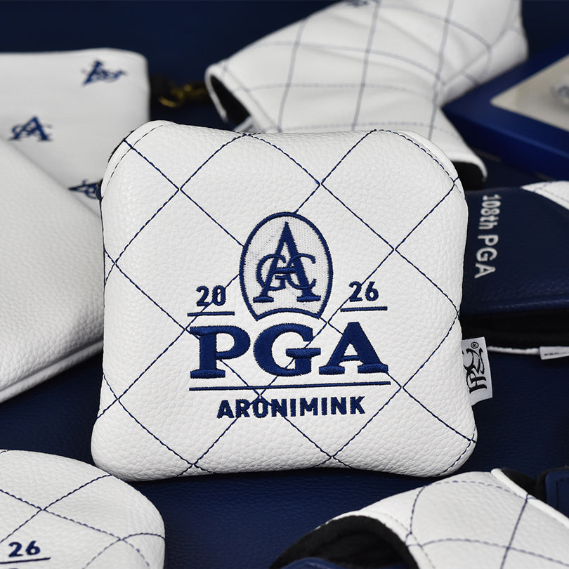 PRG Golf 2026 PGA Championship Quilted Mallet Cover - Back View Styled