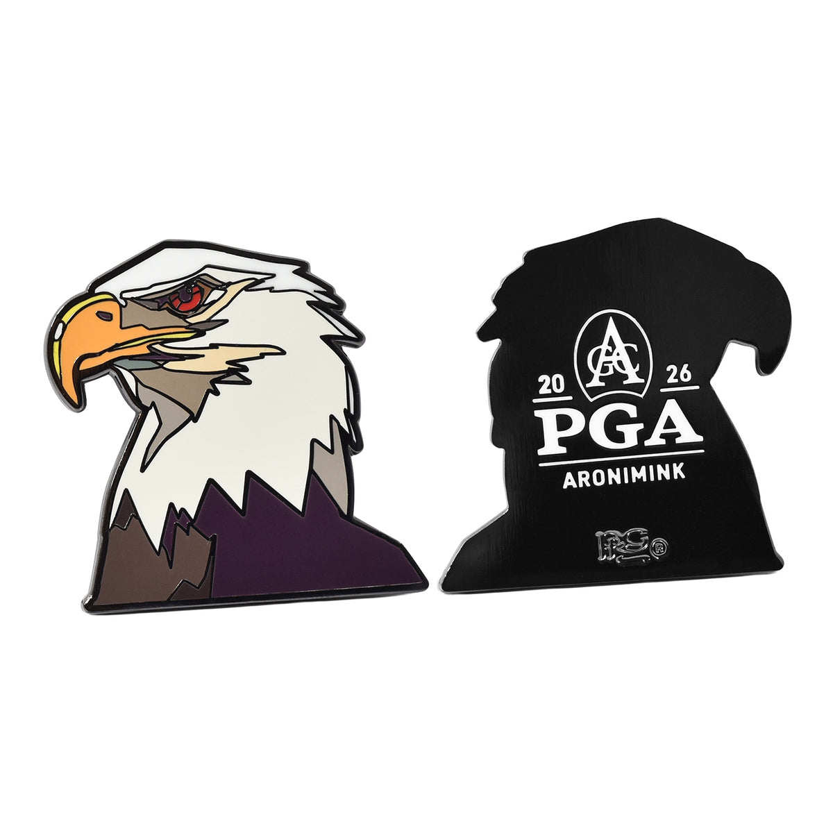 PRG Golf 2026 PGA Championship Hard Enamel 4pc Ball Mark Set - Eagle Front and Back