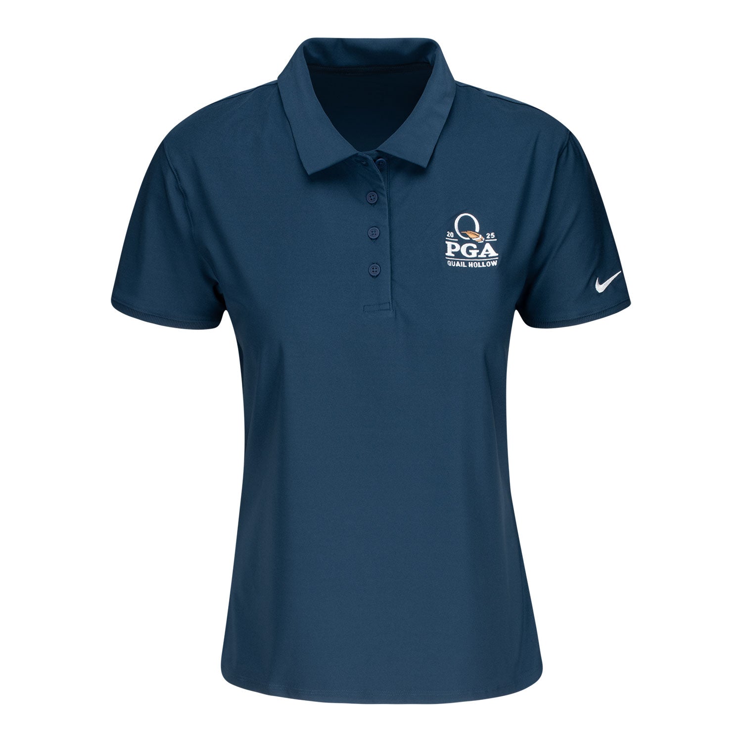 Nike 2025 PGA Championship Ladies Victory Short Sleeve Polo in Armory Navy - Front View