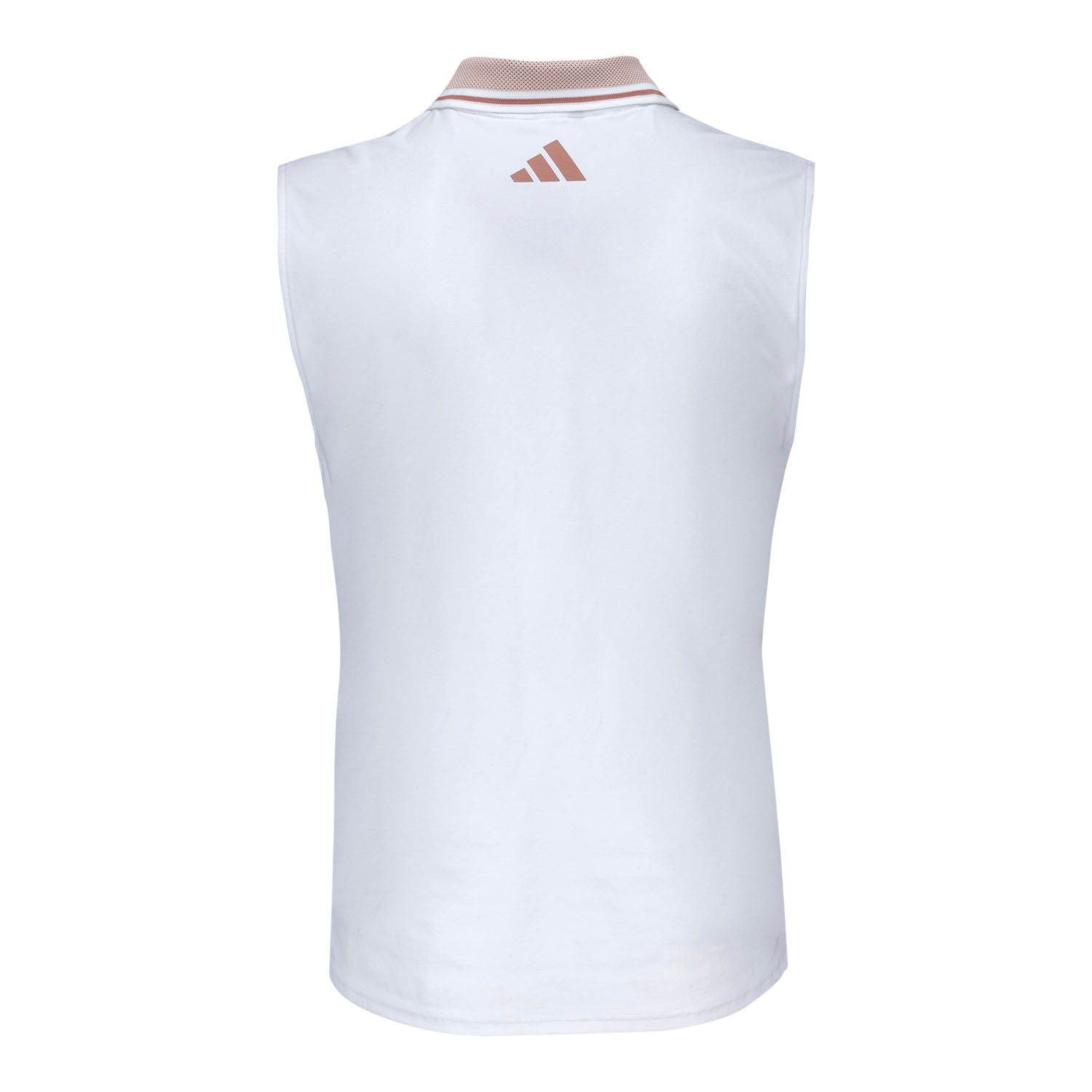 Adidas 2025 PGA Championship Ladies Beyond Twist Knit Sleeveless Polo in White - Front View