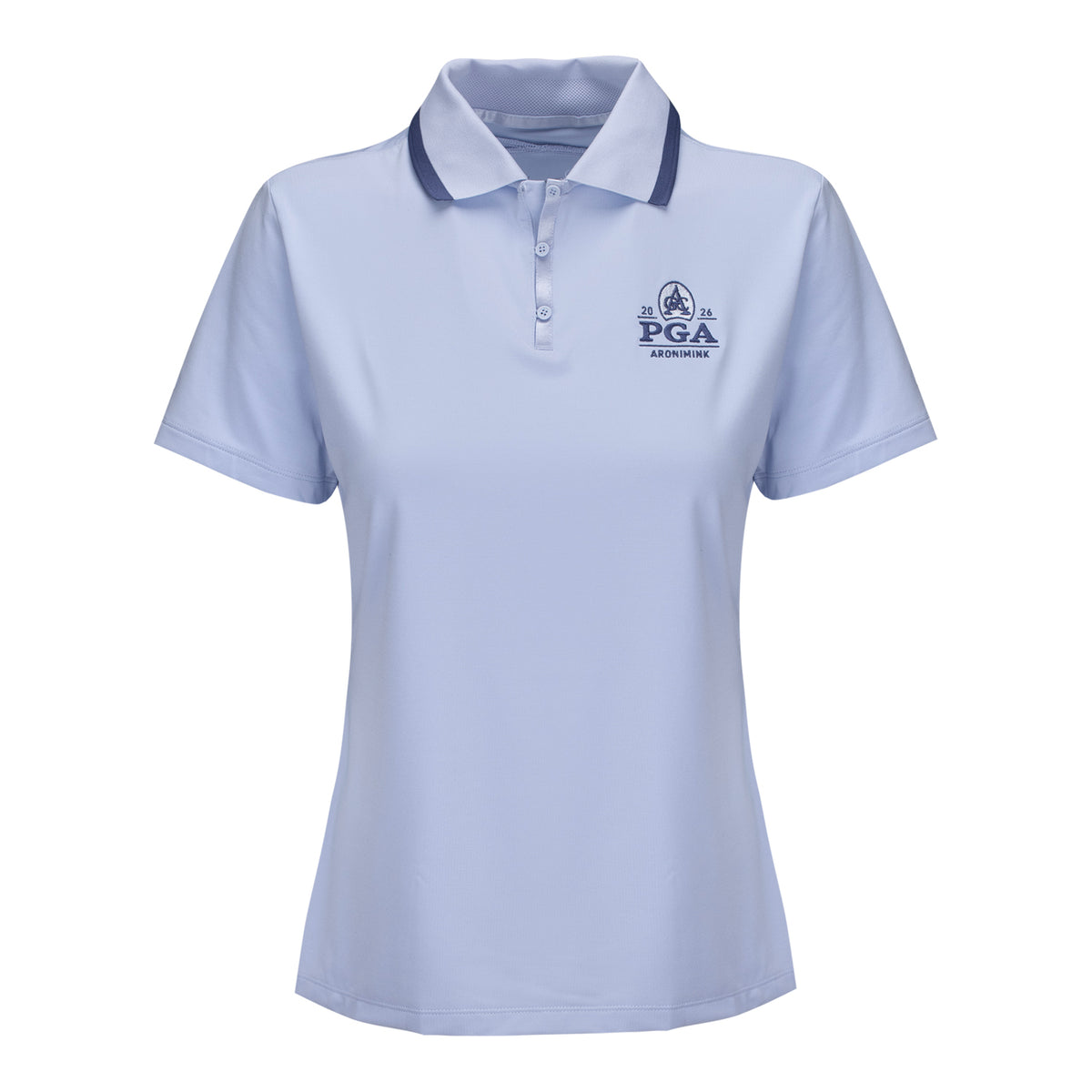 Nike 2026 PGA Championship Women's Tour Polo in Ghost and Sanded Purple - Front View