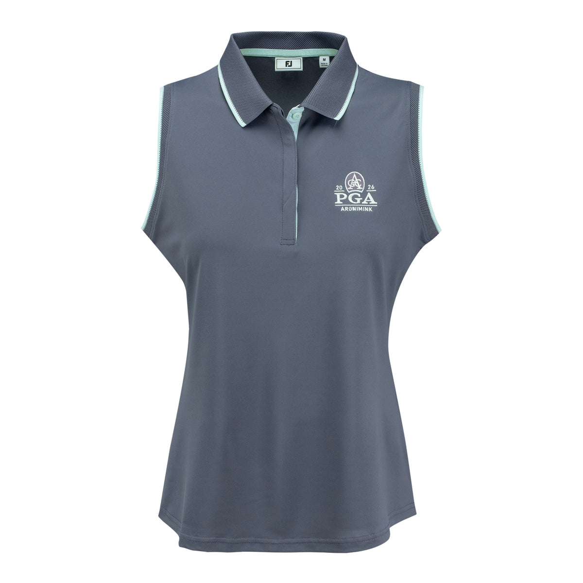 FootJoy 2026 PGA Championship Women's Sleeveless Polo in Dusty Violet and Glacial Blue - Front View