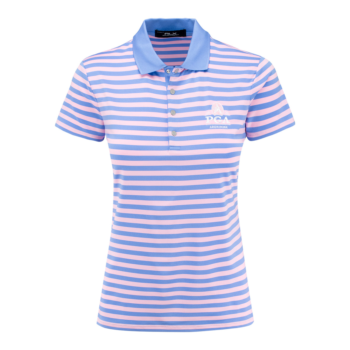 Ralph Lauren 2026 PGA Championship Women's Pique Scallop Polo in Light Pink - Front View
