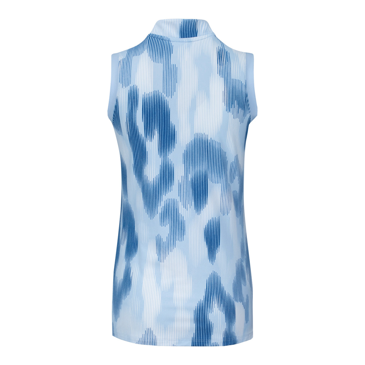 Adidas 2026 PGA Championship Women's Tour Printed Sleeveless Polo in Dusky Petrol Blue - Back View