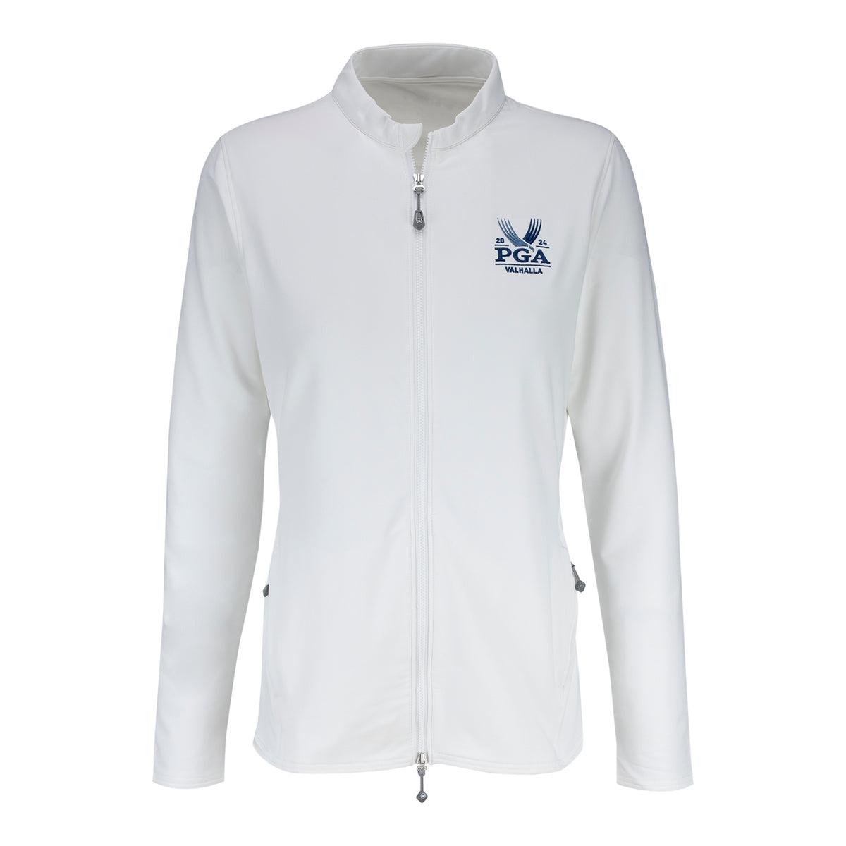 Peter Millar 2024 PGA Championship Women's Katy Full Zip in White - Front View