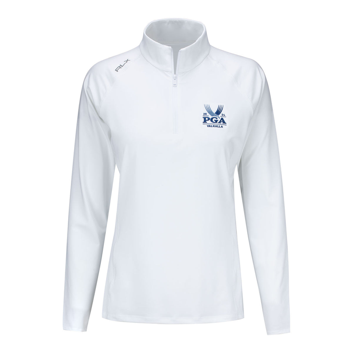 Ralph Lauren 2024 PGA Championship Ladies Lightweight Airflow Quarter Zip in White - Front View
