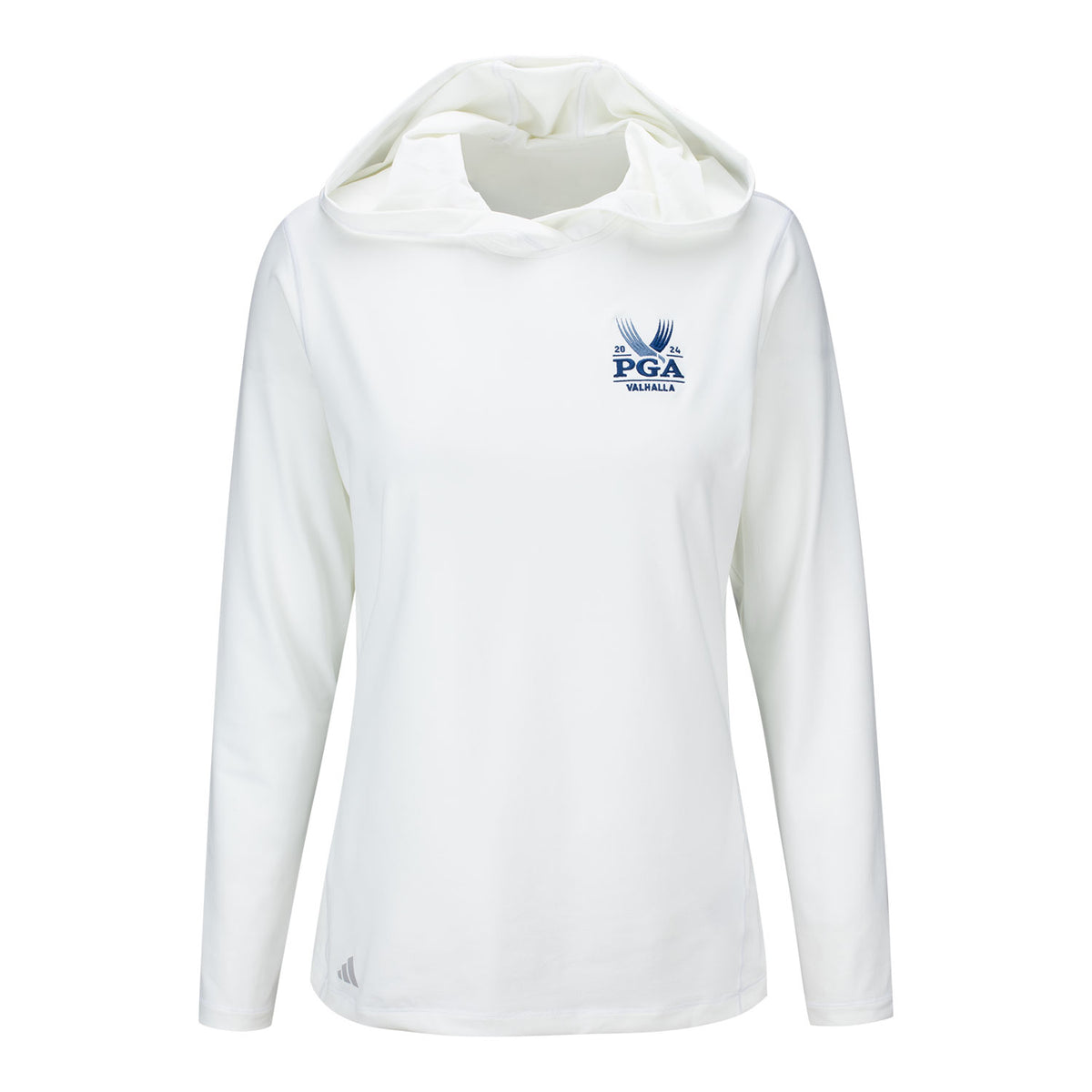 Adidas 2024 PGA Championship Ladies Performance Hoodie in White - Front View