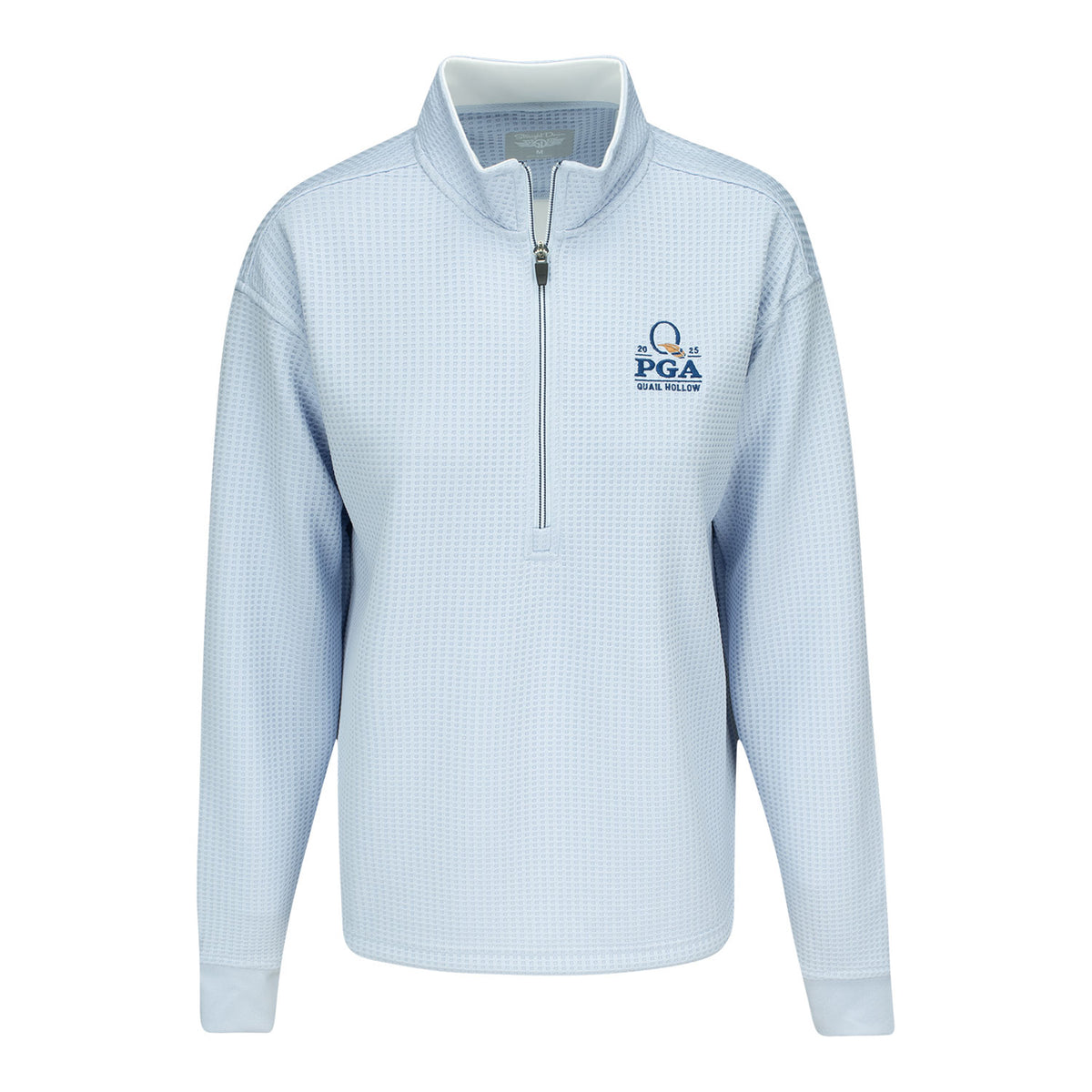 Straight Down 2025 PGA Championship Ladies Opal Textured Quarter Zip in Powder Blue - Front View