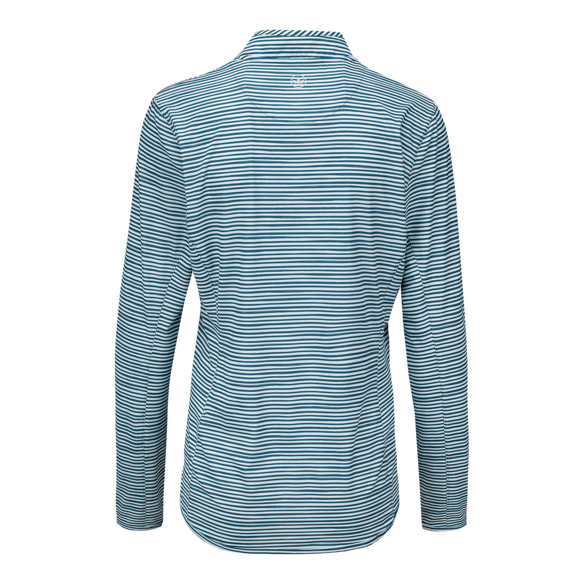 Peter Millar 2026 PGA Championship Ladies Striped Quarter Zip Sun Shirt in Deep Jade - Back View