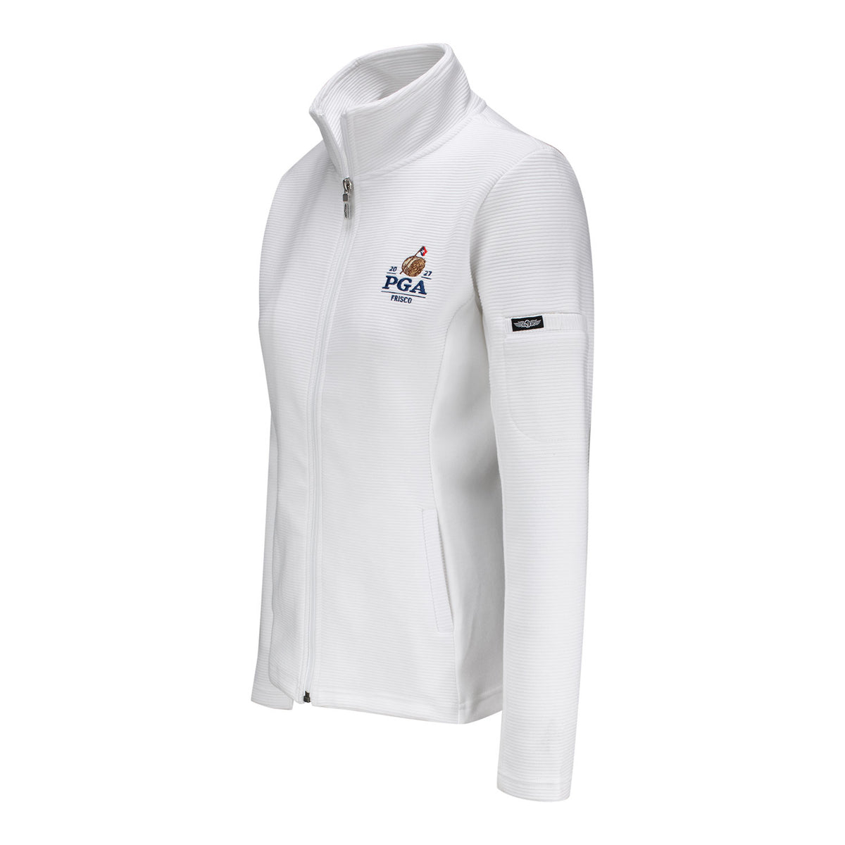 Straight Down 2027 PGA Championship Women's Swing Jacket in White - Left Side