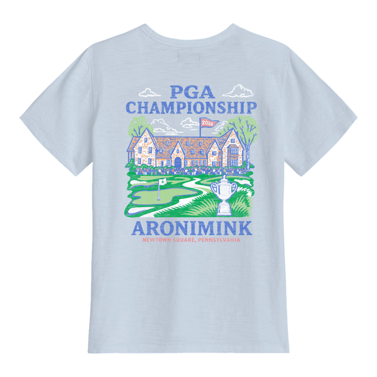 Standard Rec. 2026 PGA Championship Women's Jersey Aronimink Clubhouse T-Shirt in Skyway Blue - Back