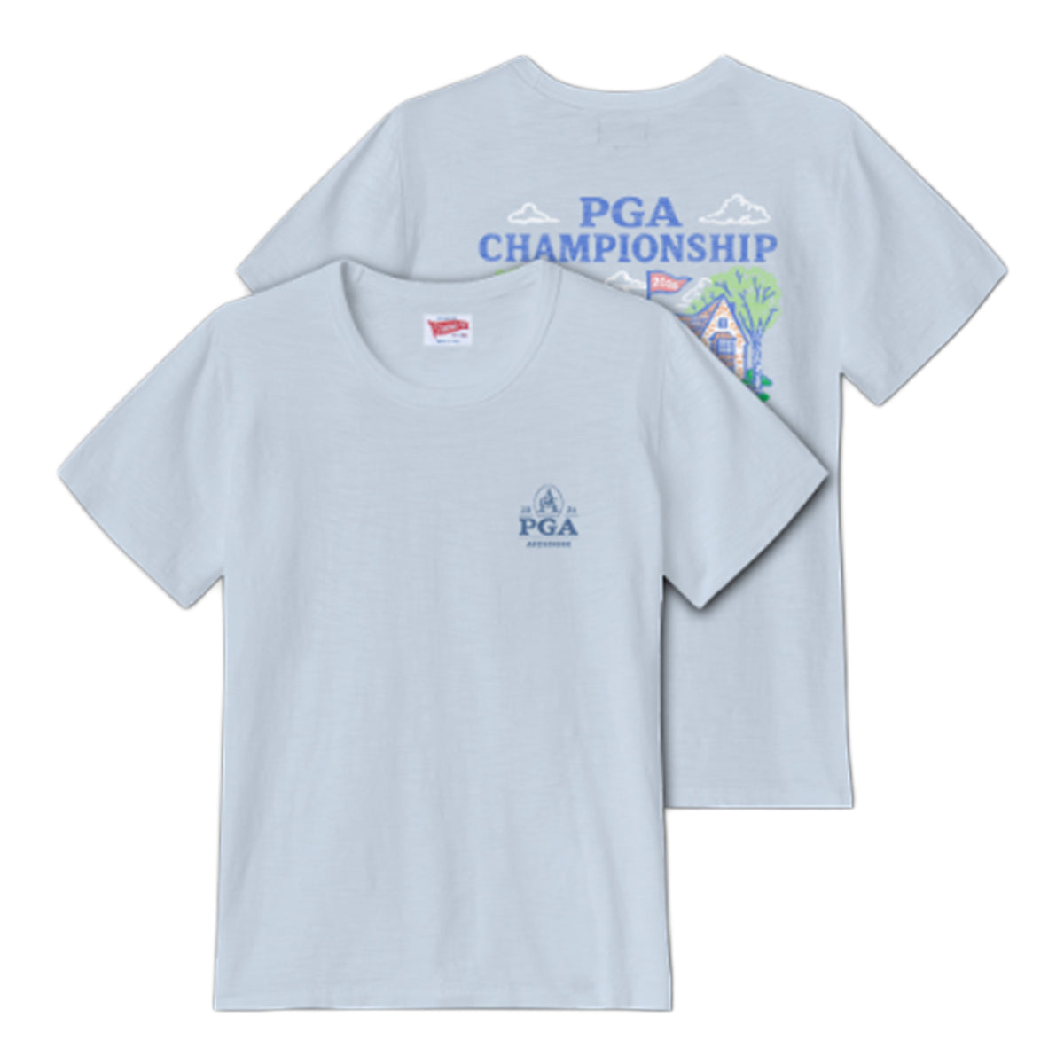 Standard Rec. 2026 PGA Championship Women's Jersey Aronimink Clubhouse T-Shirt in Skyway Blue - Front and back