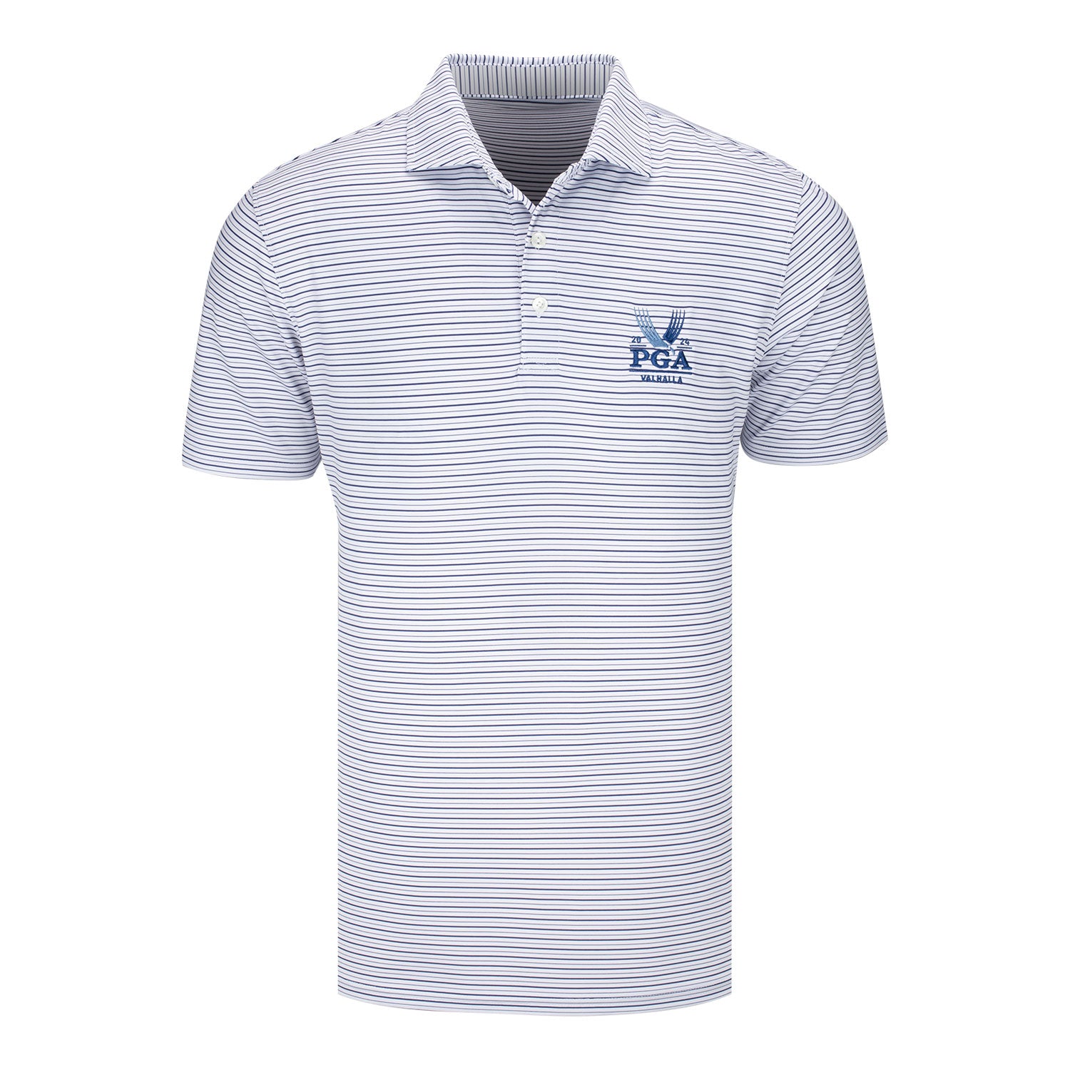 Holderness & Bourne 2024 PGA Championship Bentley Golf Shirt in White / Navy - Front View