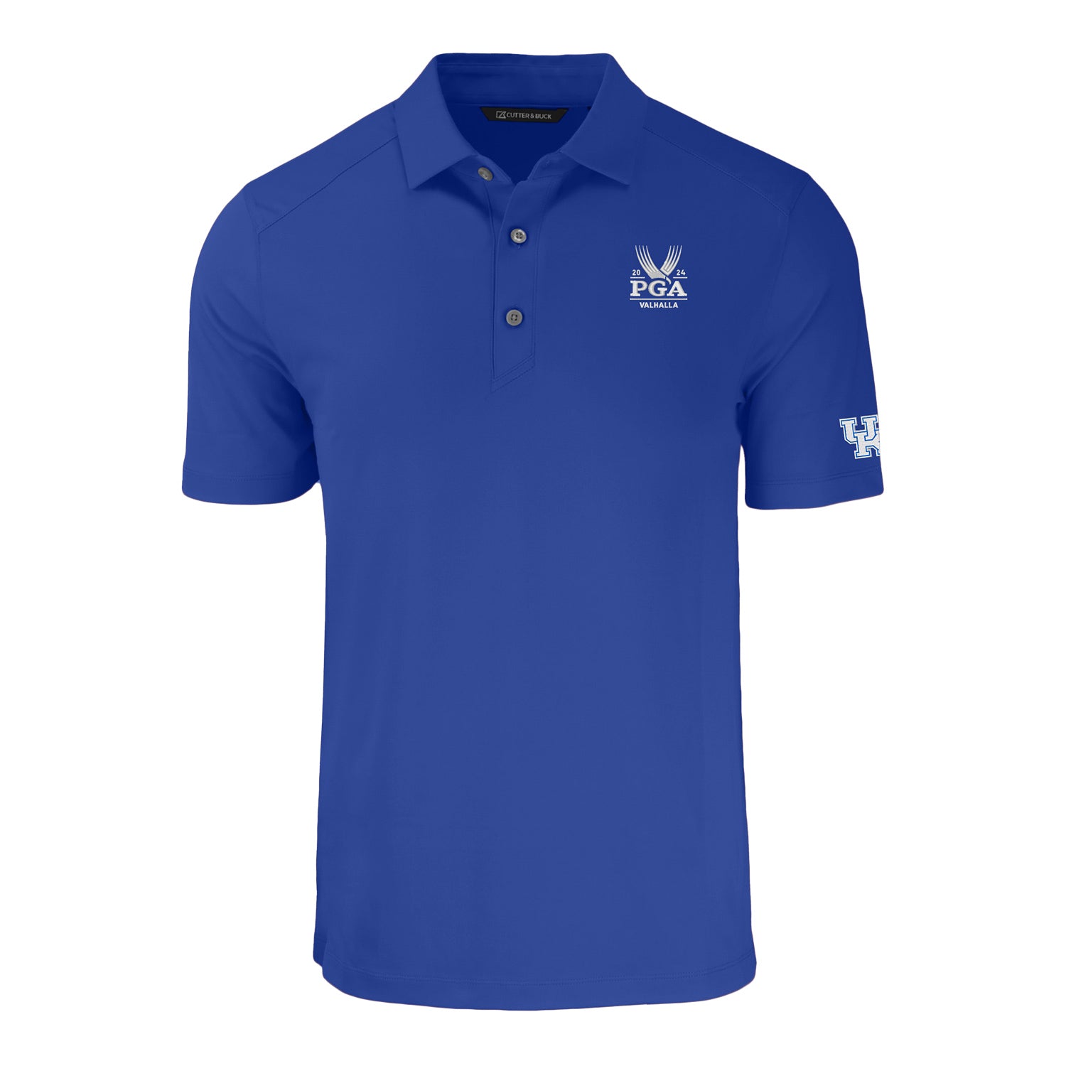 Cutter & Buck 2024 PGA Championship and University of Kenutcky Polo in Tour Blue - Front View