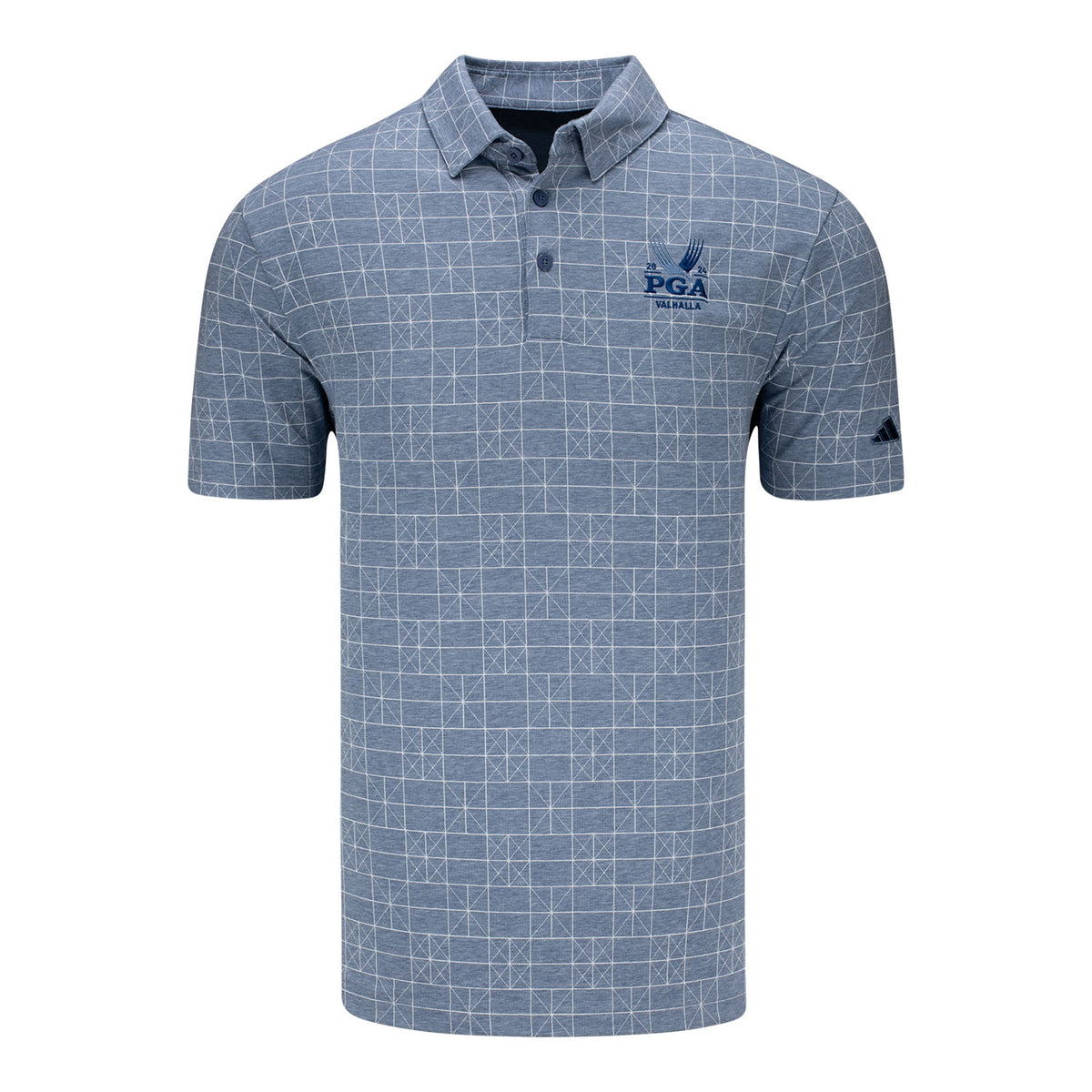 Adidas 2024 PGA Championship Go To Print Polo in Preloved Ink - Front View