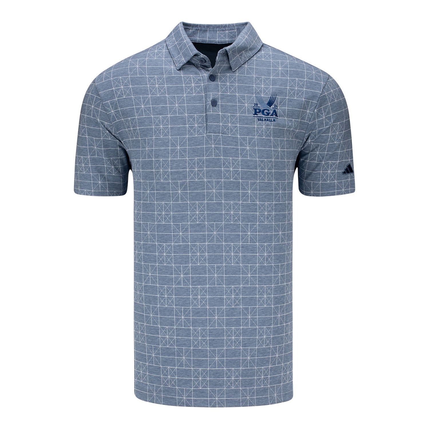 Adidas 2024 PGA Championship Go To Print Polo in Preloved Ink - Front View