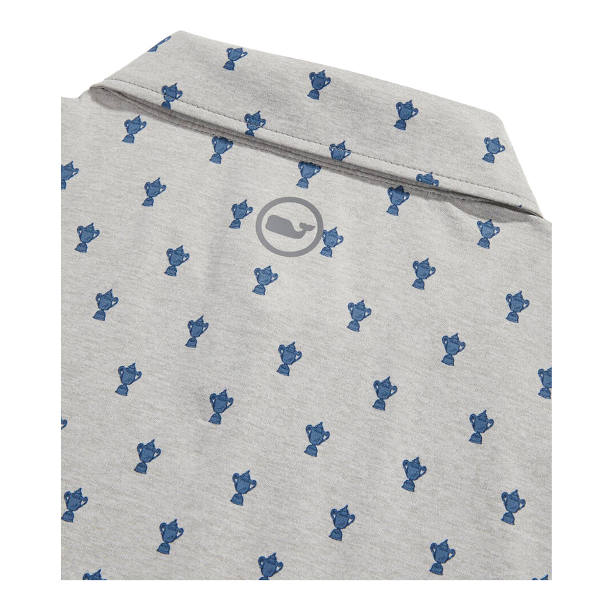 Vineyard Vines 2024 PGA Championship Wanamaker Trophy Polo in Grey - Back Collar View