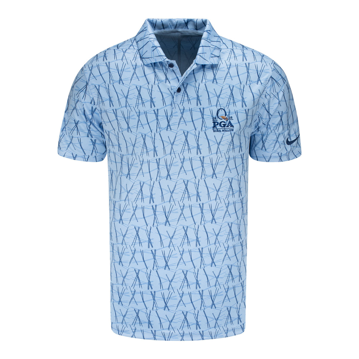Nike 2025 PGA Championship Victory+ Longleaf Pattern Polo in Psychic Blue - Front View