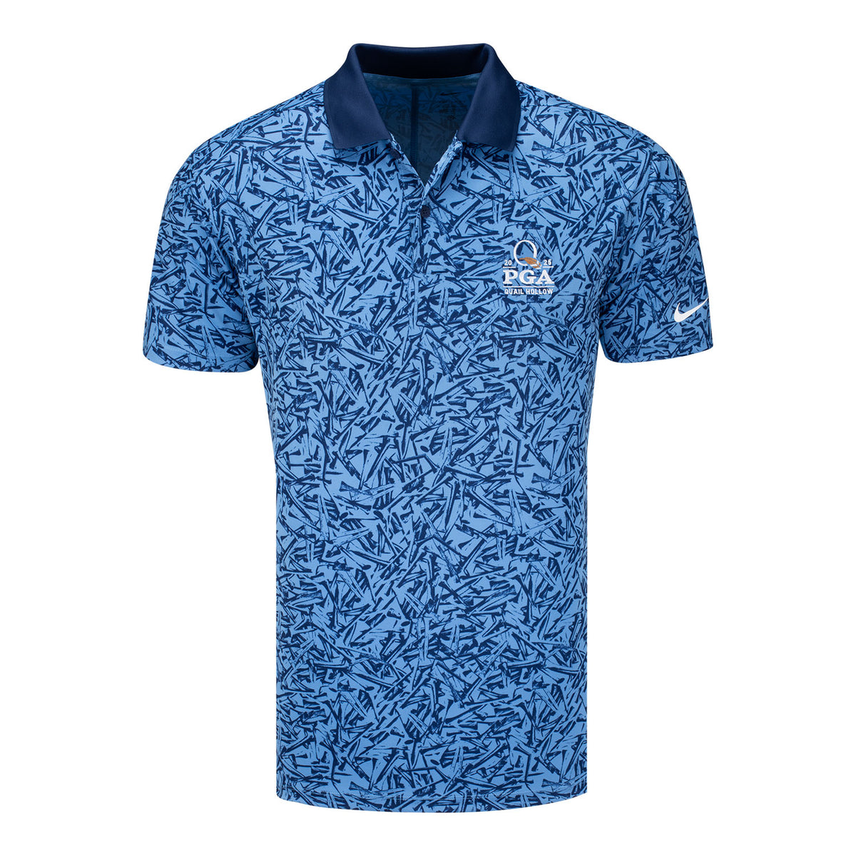 Nike 2025 PGA Championship Victory+ Golf Pattern Polo in Beyond Blue and Midnight Navy - Front View