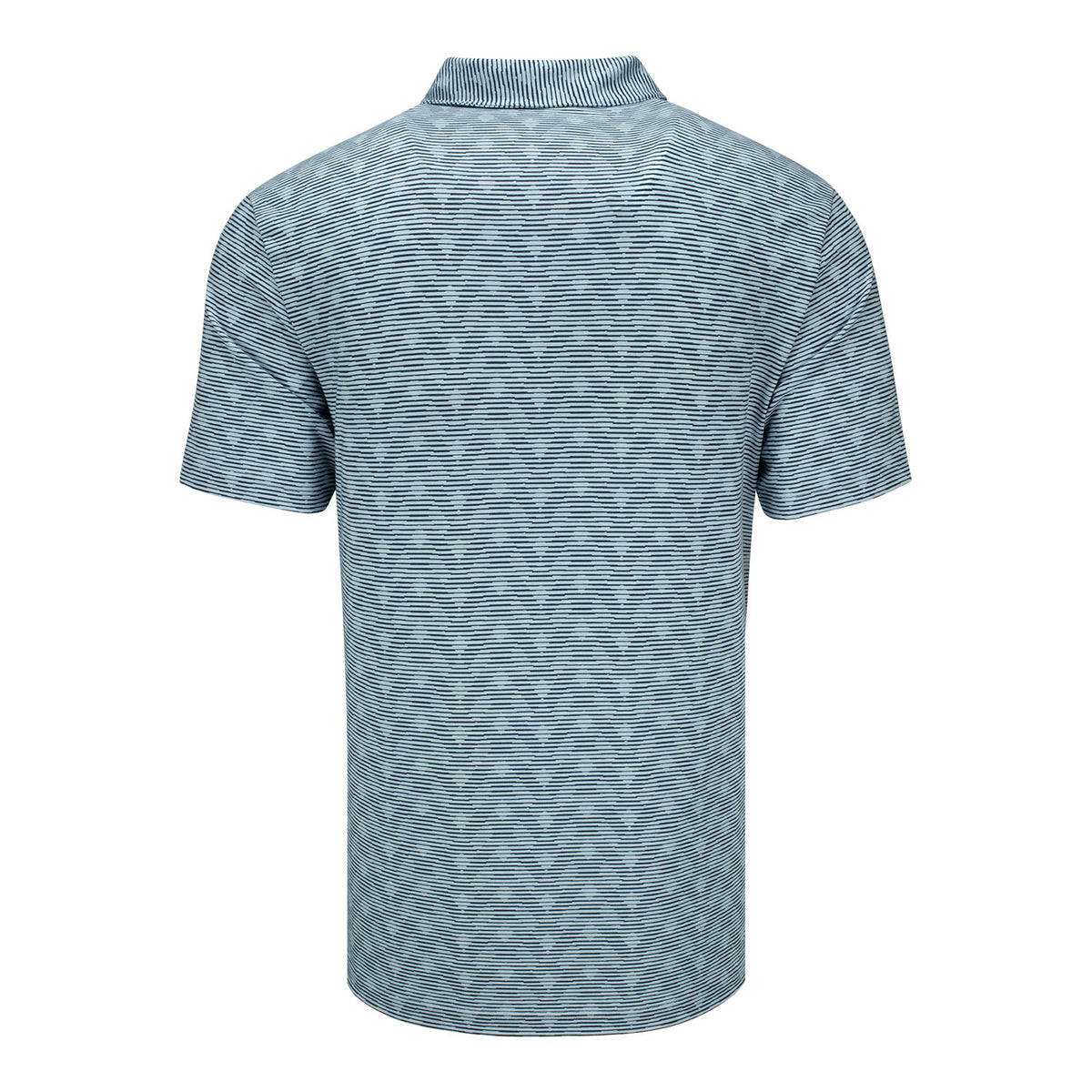 Adidas 2025 PGA Championship Printed Stripe Polo in Wonder Blue Melange - Back View