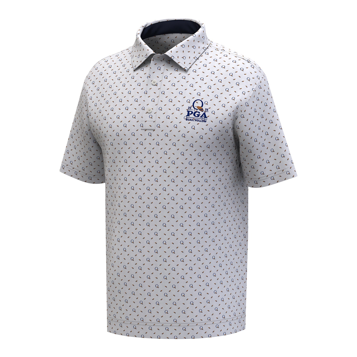 FootJoy 2025 PGA Championship Q and Feathers Polo in White - Front View
