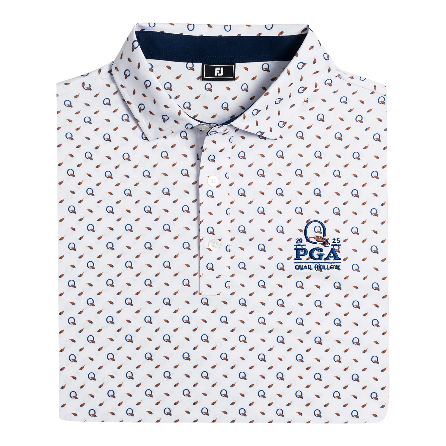 FootJoy 2025 PGA Championship Q and Feathers Polo in White - Front View