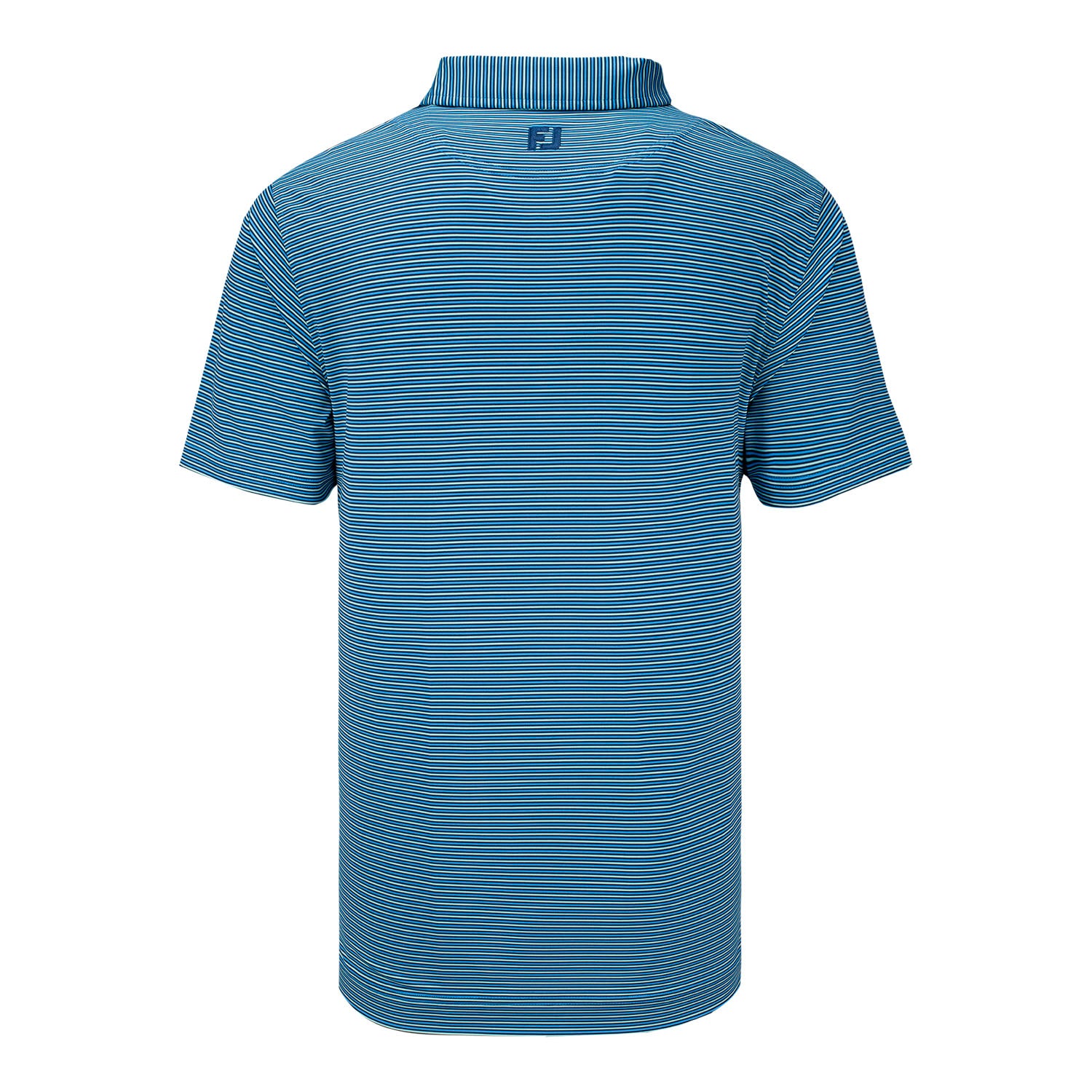 FootJoy 2026 PGA Championship Smooth Stripe Polo in Navy, Mint, and Blue - Front View