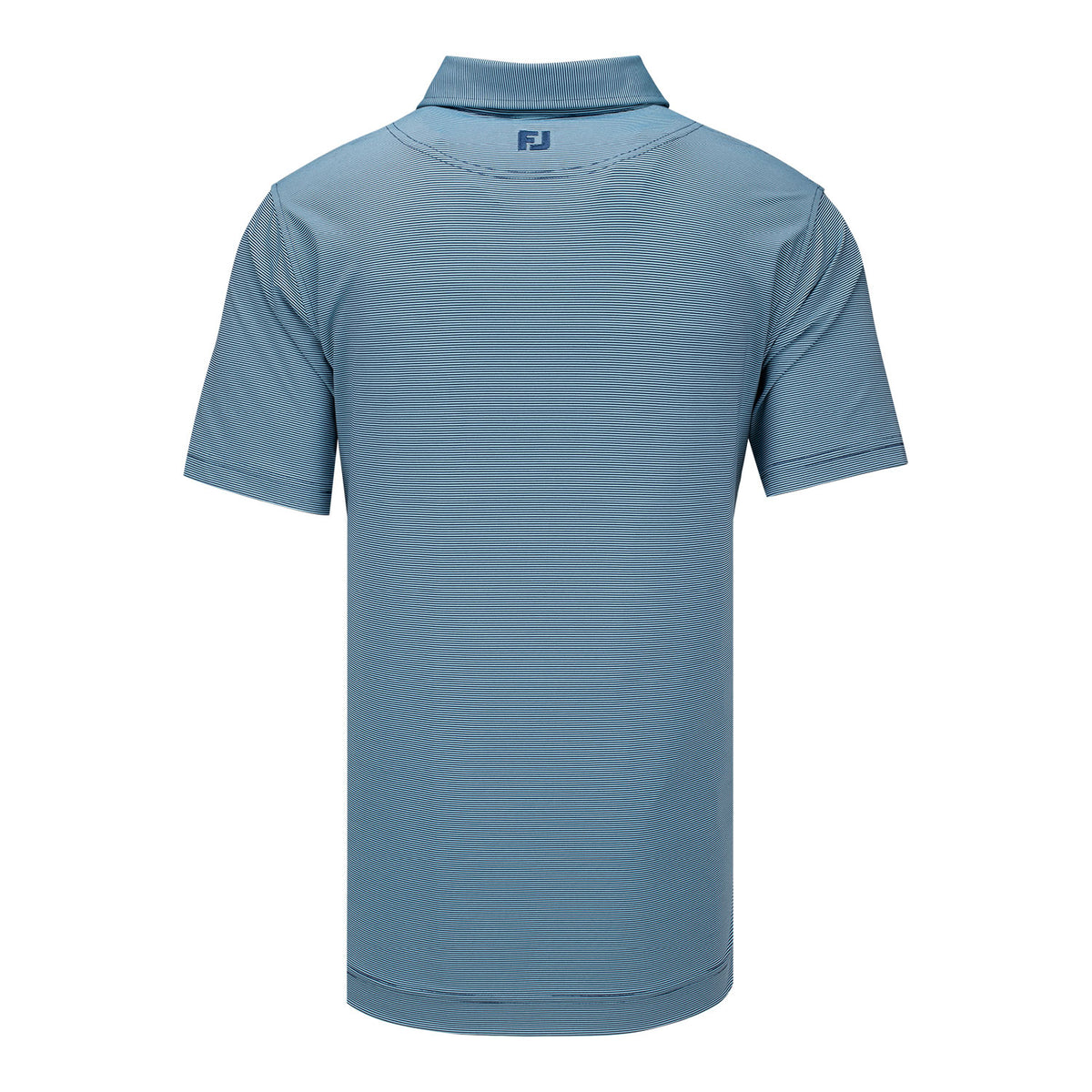 FootJoy 2026 PGA Championship Microfeeder Stripe Polo in Navy and Light Blue - Back View