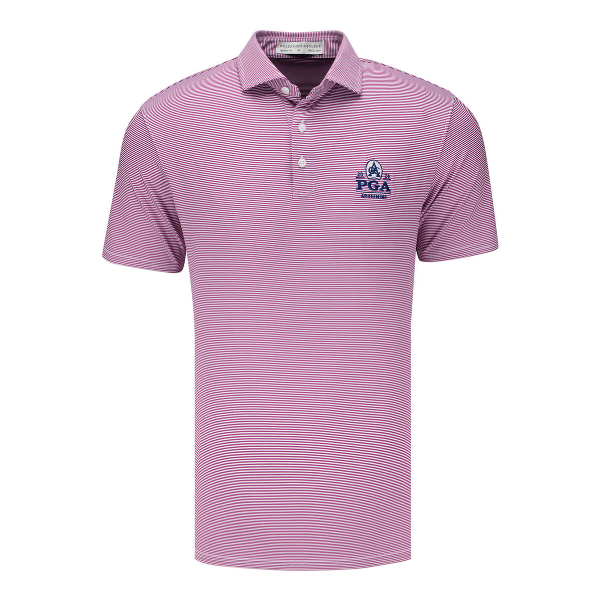 Holderness & Bourne 2026 PGA Championship Perkins Polo in Cabernet and White - Front View