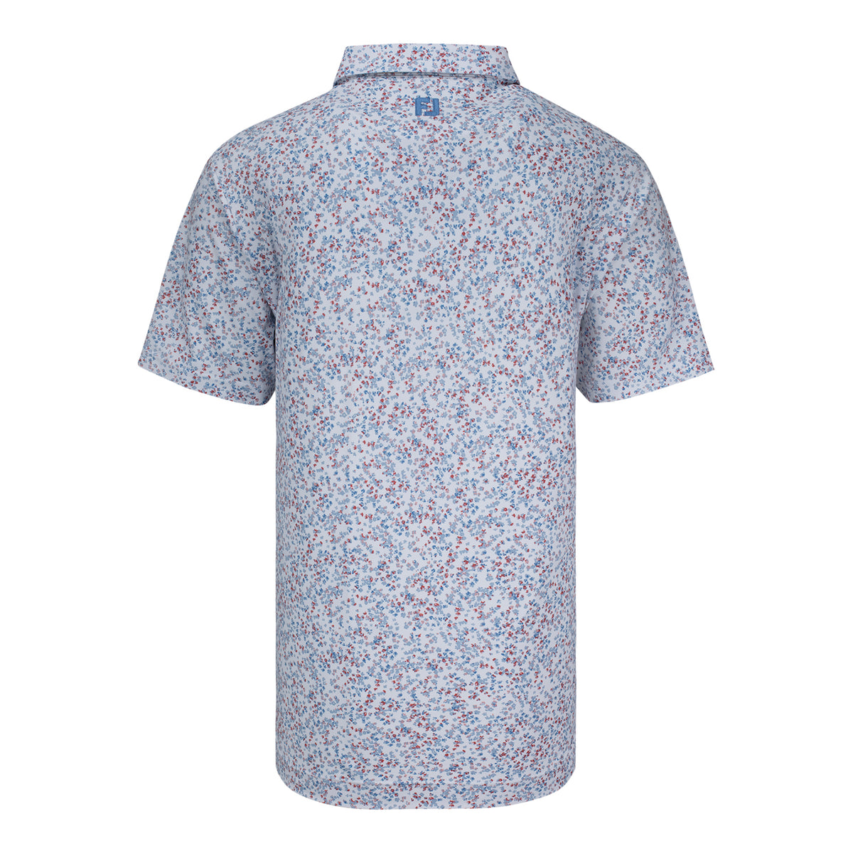 FootJoy 2026 PGA Championship Water Color Floral Pique Polo in White, Blue, and Nantucket Red - Back View