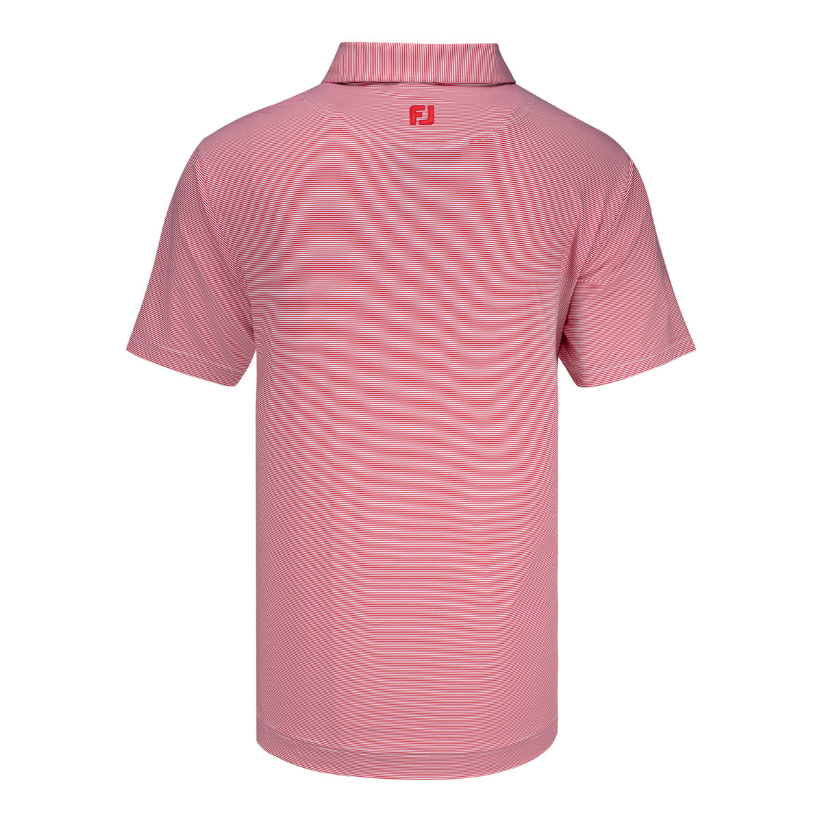 FootJoy 2026 PGA Championship Microfeeder Stripe Polo in Red and White - Back View