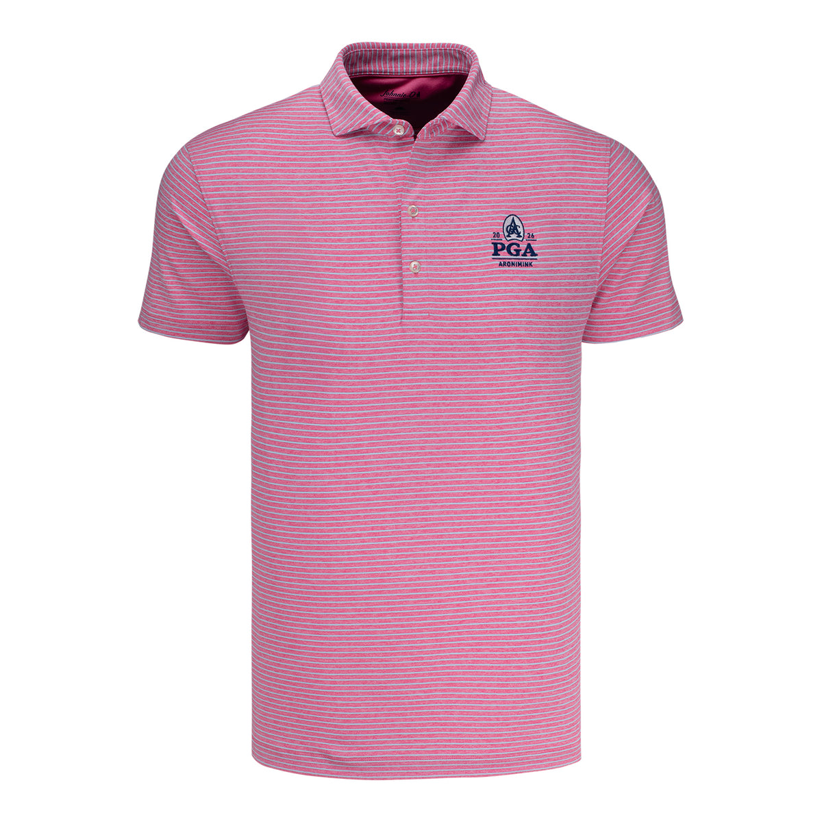 Johnnie-O 2026 PGA Championship Michael Stripe Polo in Punch - Front View