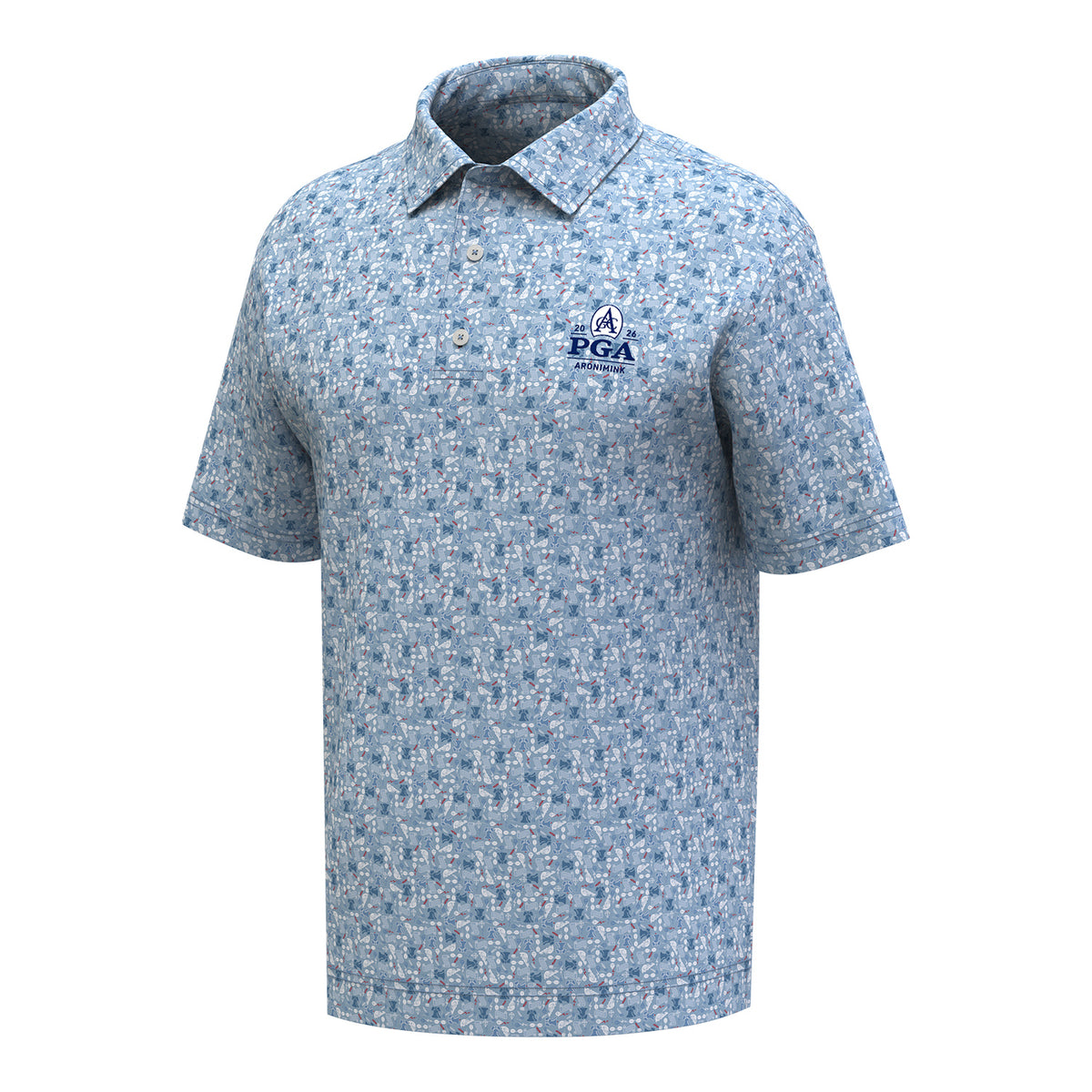 FootJoy 2026 PGA Championship Ben Franklin Scatter Polo in Blue Multi - Front